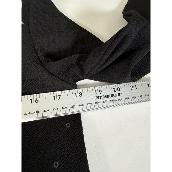 Zara Dress Womens Small Black Long Sleeve Floral Shift Stretch Cocktail - Picture 2 of 4